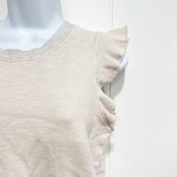 NWT Anthropologie T.La Ivory Ruffled Sweatshirt Tank Top - Picture 7 of 11